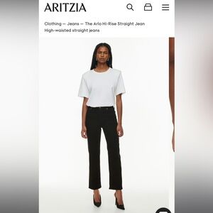 Aritzia Denim Forum Arlo High Rise Straight Jean Black Size 28